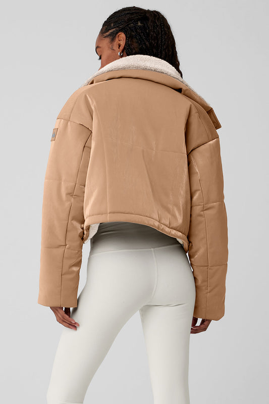 Orion Cropped Puffer - Toasted Almond
