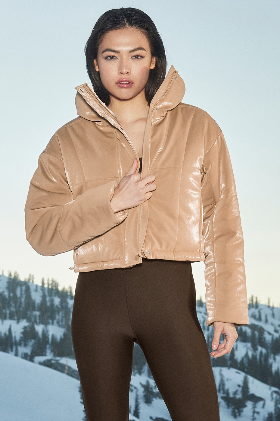 Orion Cropped Puffer - Toasted Almond