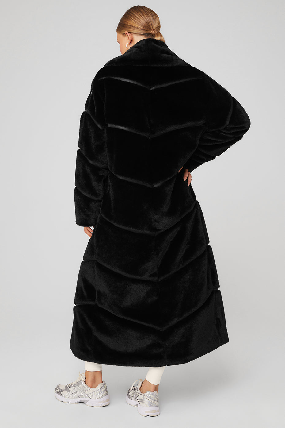 Faux Fur Cascade Jacket - Black