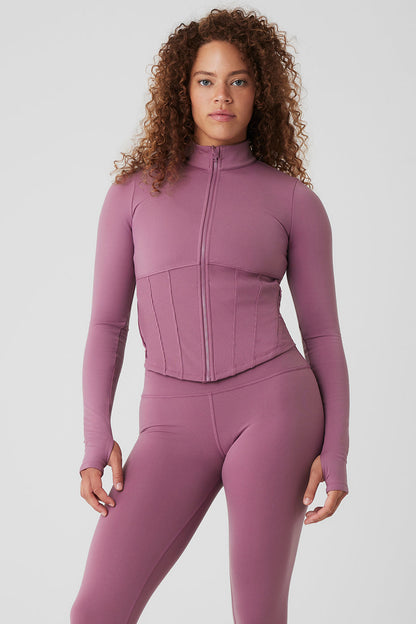 Airbrush Corset Full Zip Jacket - Soft Mulberry