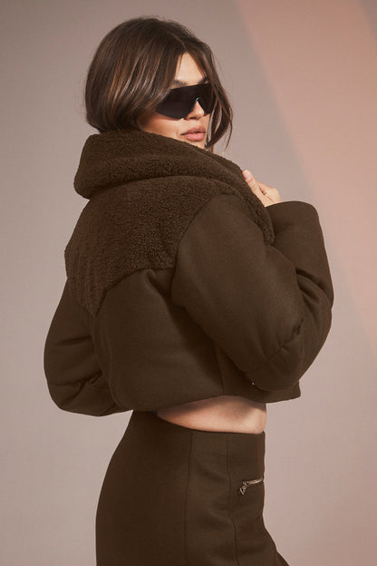 Winter Wool Vendome Micro Puffer - Espresso