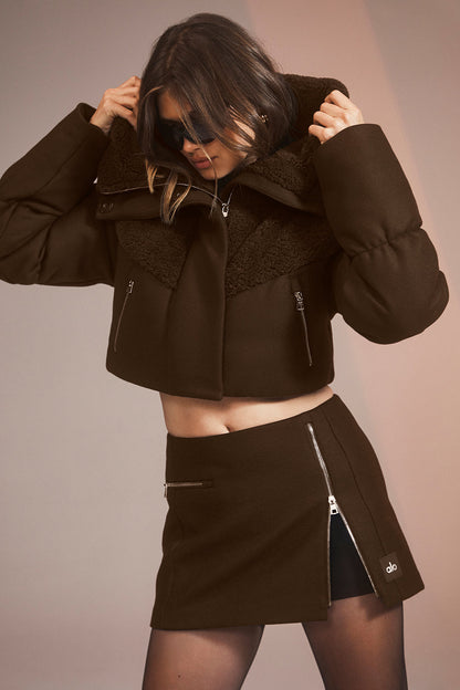 Winter Wool Vendome Micro Puffer - Espresso