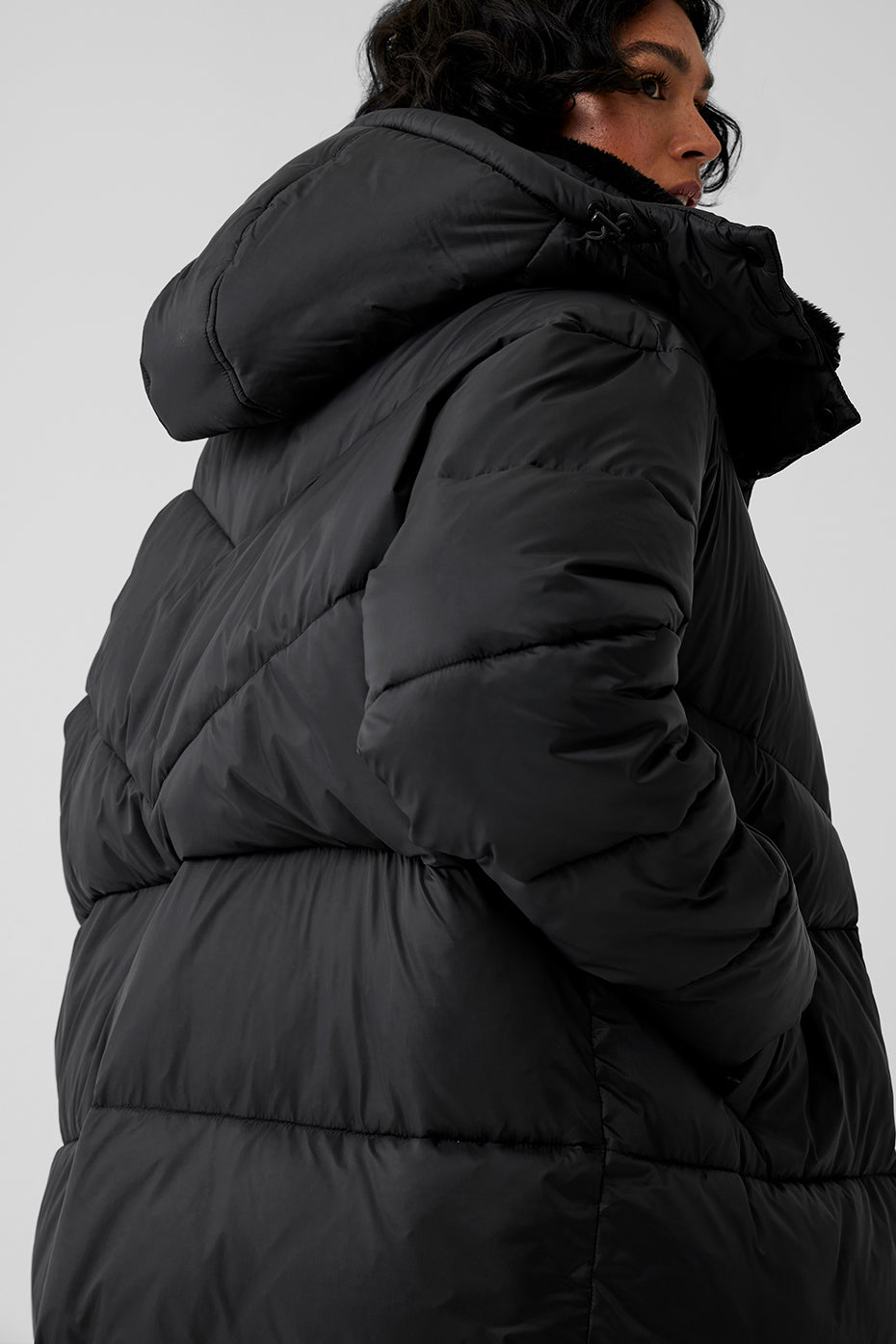 Gold Rush Puffer Trench - Black