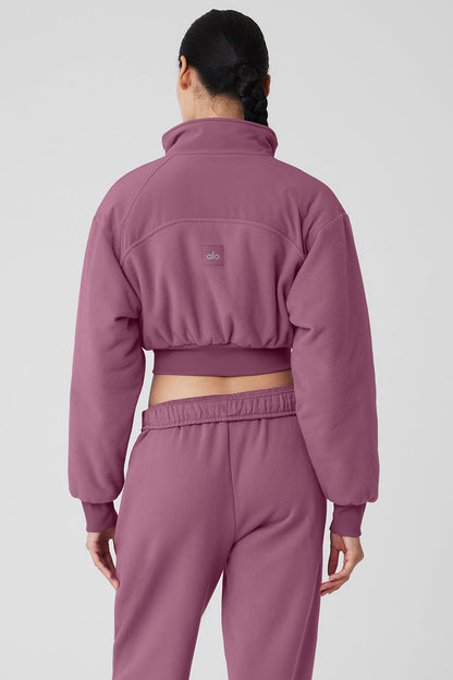 Polar Fleece Cropped Wintry Mix Jacket - Soft Mulberry