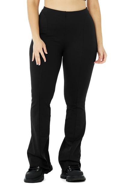 High-Waist Zip It Flare Legging - Black