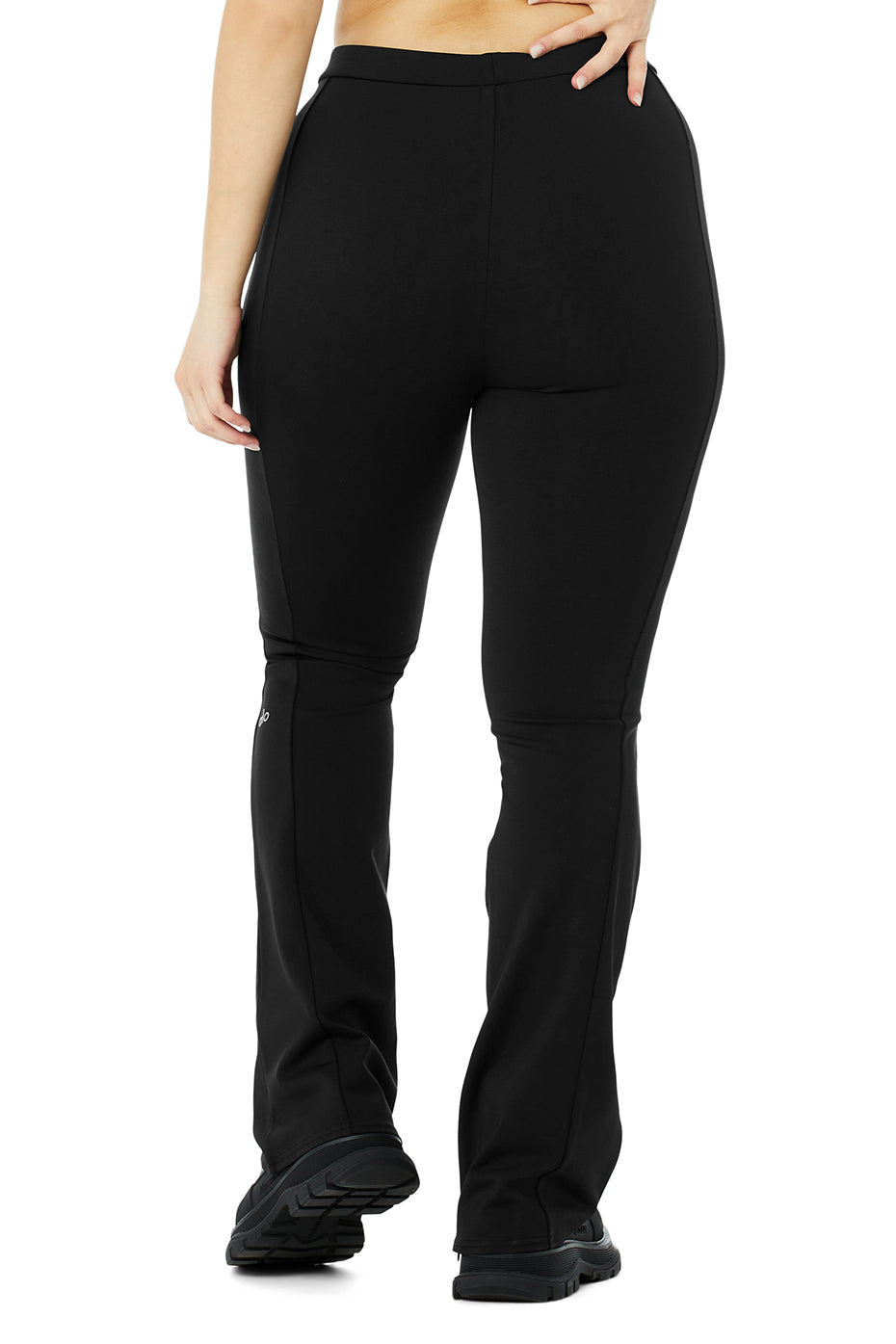 High-Waist Zip It Flare Legging - Black