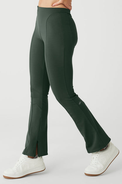 High-Waist 7/8 Zip It Flare Legging - Dark Cactus