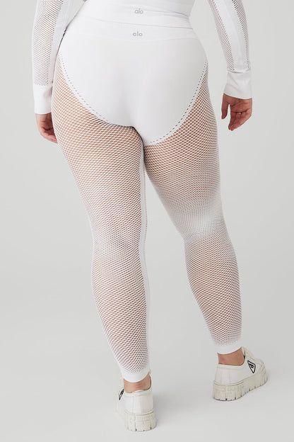 Seamless High-Waist 7/8 Limitless Open Air Legging - White