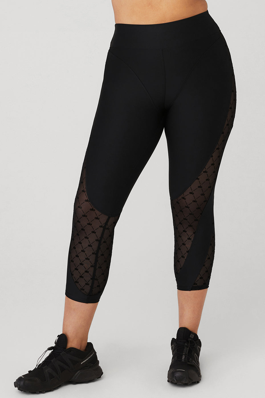 Airlift Mesh High-Waist Celeste Capri - Black