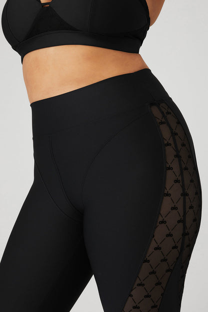 Airlift Mesh High-Waist Celeste Capri - Black