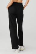Mesh All-Star Wide Leg Pant - Black