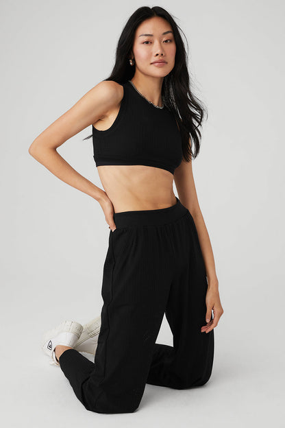 Mesh All-Star Wide Leg Pant - Black