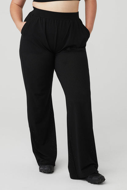 Mesh All-Star Wide Leg Pant - Black