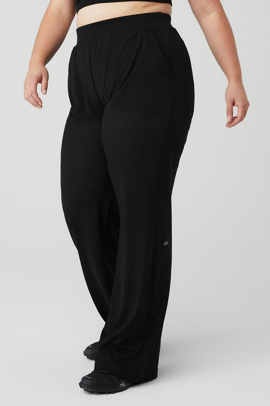 Mesh All-Star Wide Leg Pant - Black