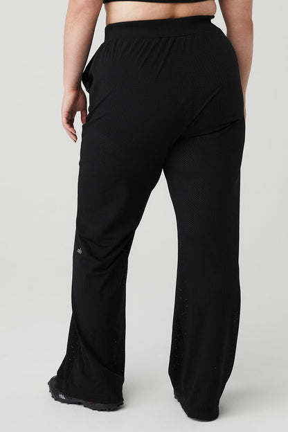 Mesh All-Star Wide Leg Pant - Black