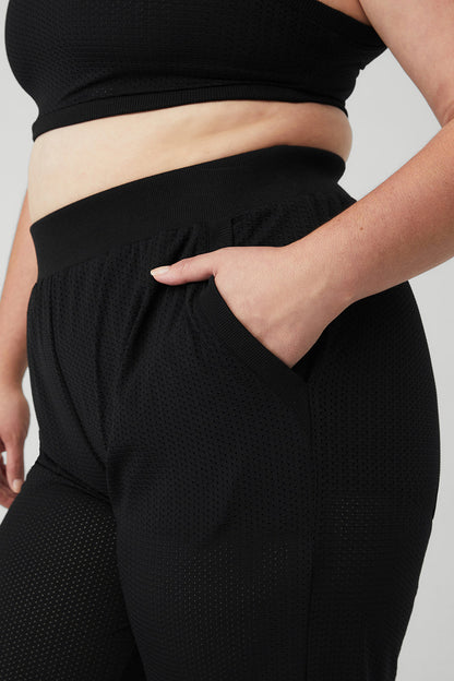 Mesh All-Star Wide Leg Pant - Black