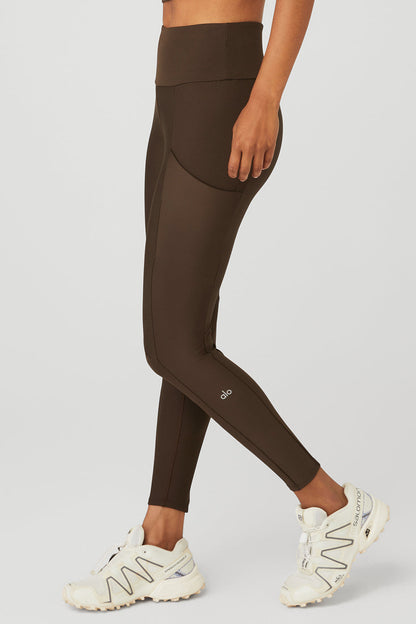 Ribbed Airlift High-Waist 7/8 Enchanted Legging - Espresso