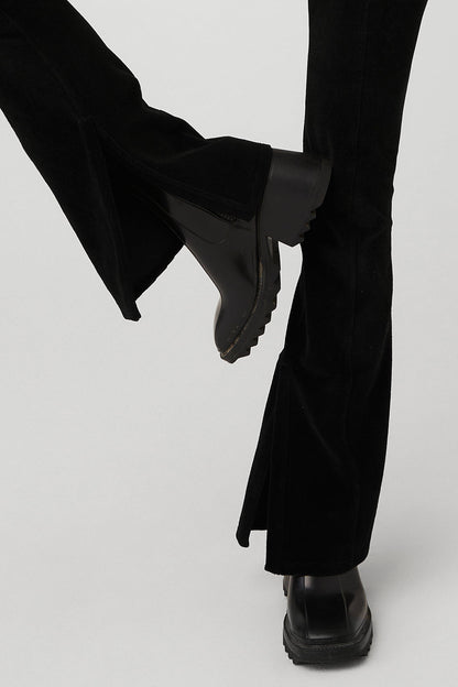 Micro Corduroy High-Waist Winter Break Flare Pant - Black