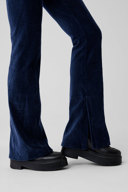 Micro Corduroy High-Waist Winter Break Flare Pant - Navy