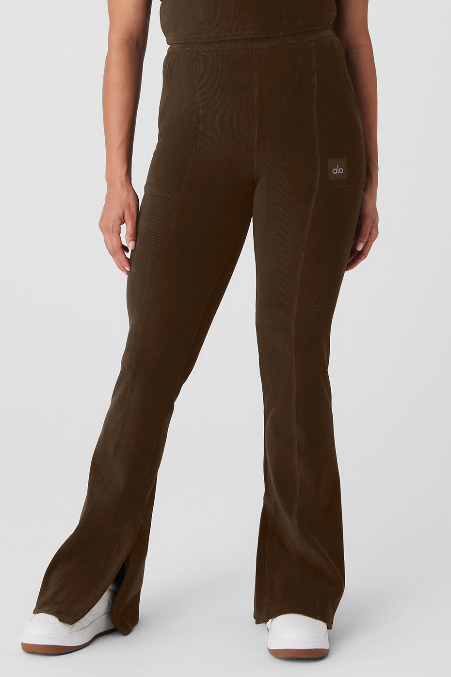 Micro Corduroy High-Waist Winter Break Flare Pant - Espresso