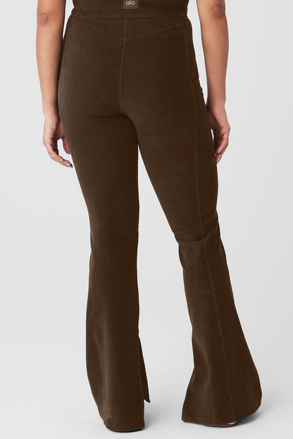 Micro Corduroy High-Waist Winter Break Flare Pant - Espresso
