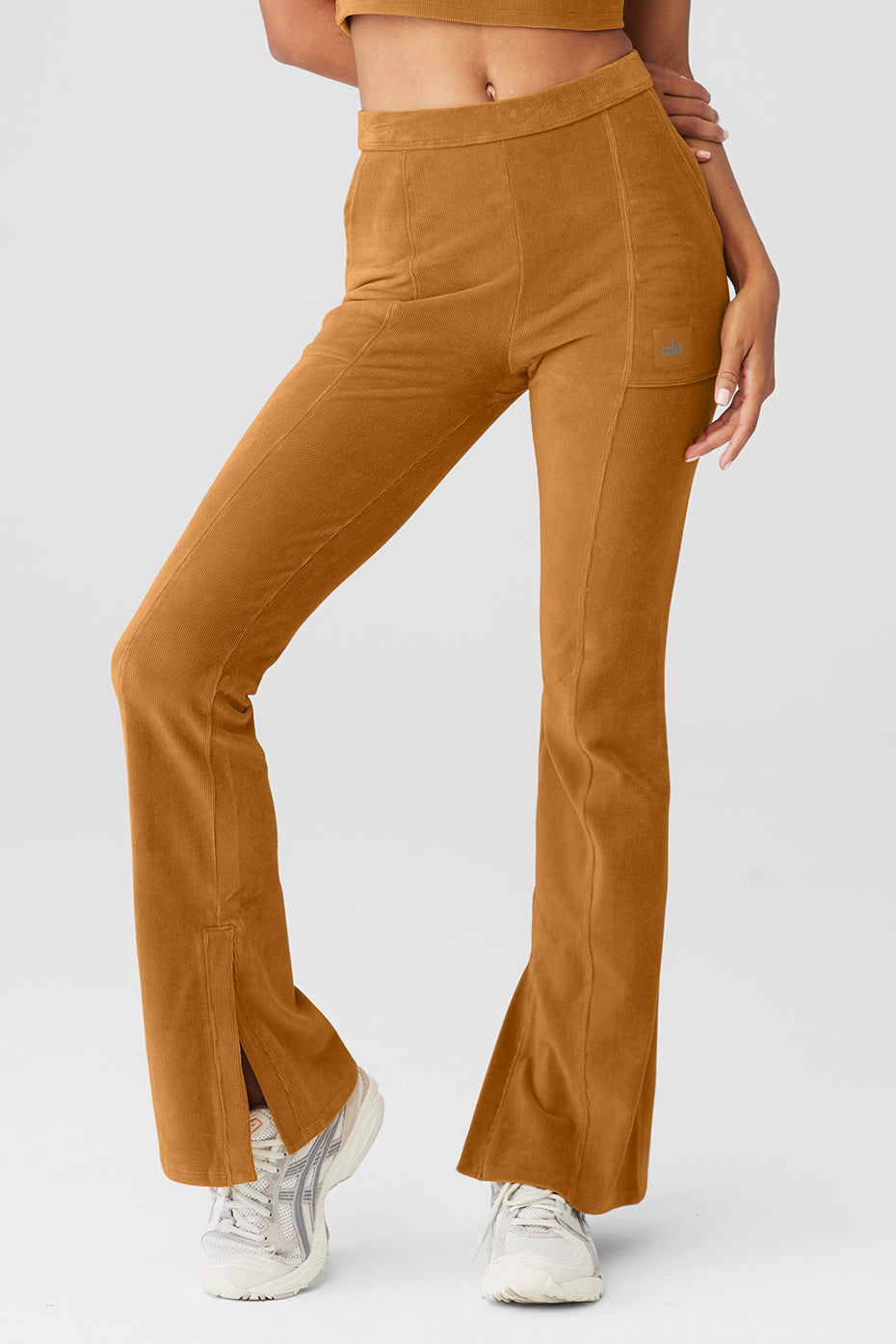 Micro Corduroy High-Waist Winter Break Flare Pant - Toffee
