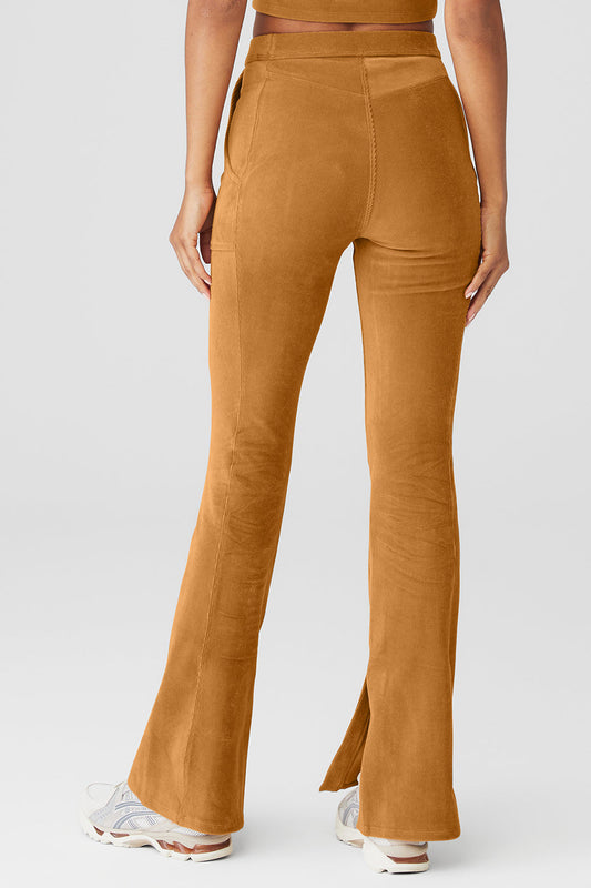 Micro Corduroy High-Waist Winter Break Flare Pant - Toffee