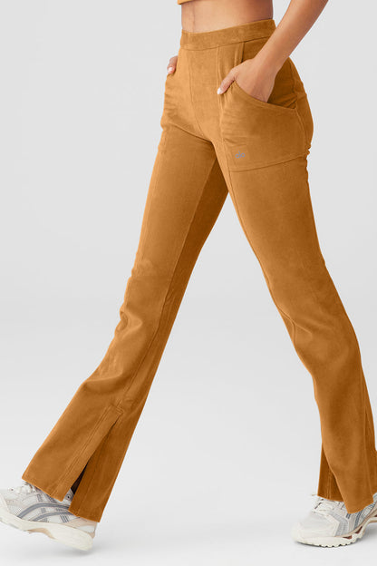 Micro Corduroy High-Waist Winter Break Flare Pant - Toffee