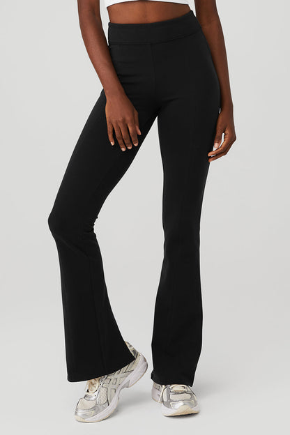 Airbrush High-Waist Kick-Back Legging - Black