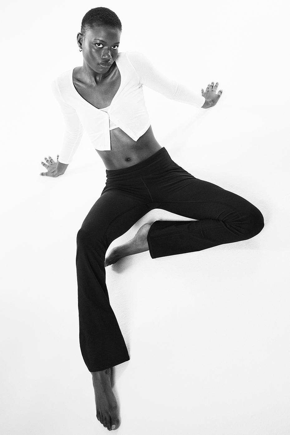 Alosoft Foldover Bootcut Legging - Black