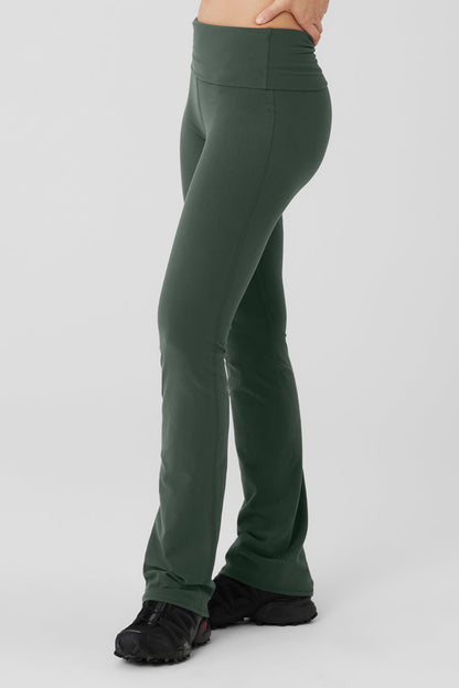 Alosoft Foldover Bootcut Legging - Dark Cactus