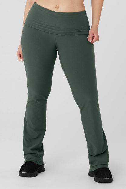 Alosoft Foldover Bootcut Legging - Dark Cactus