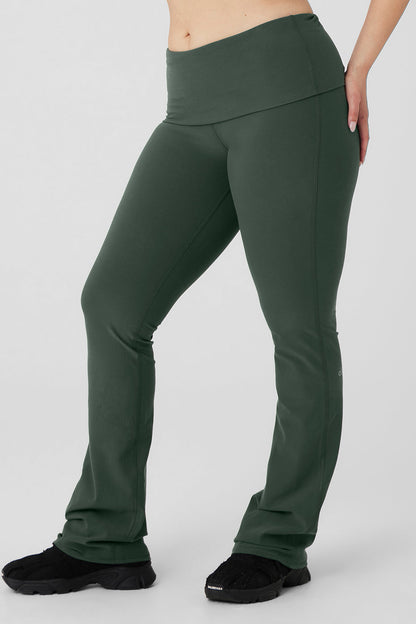 Alosoft Foldover Bootcut Legging - Dark Cactus