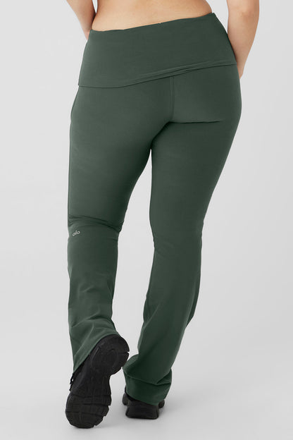 Alosoft Foldover Bootcut Legging - Dark Cactus