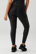 Airlift High-Waist Glimmer Houndstooth Legging - Black