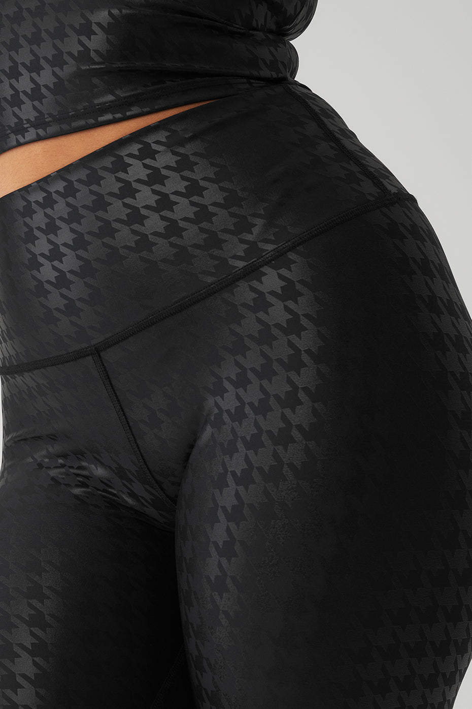 Airlift High-Waist Glimmer Houndstooth Legging - Black