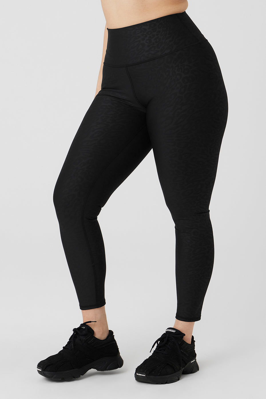Airlift High-Waist Leopard Debossed Legging - Black