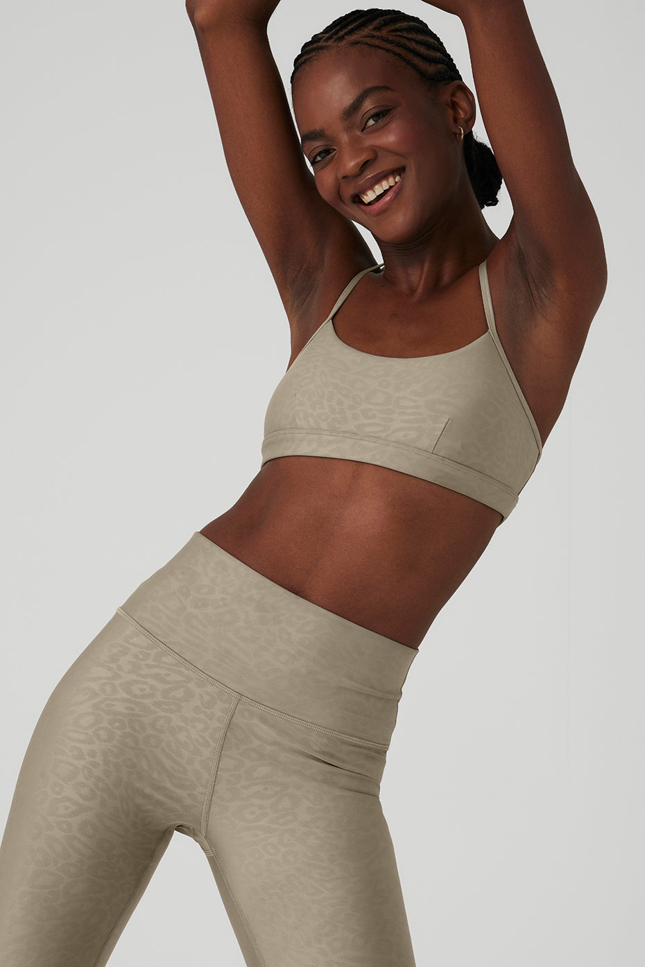 Airlift High-Waist Leopard Debossed Legging - Gravel