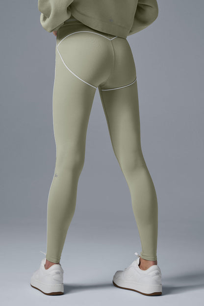 Airbrush High-Waist Heart Throb Legging - Limestone/White