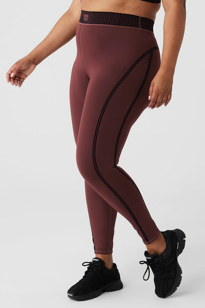 Airlift High-Waist 7/8 Line Up Legging - Cherry Cola