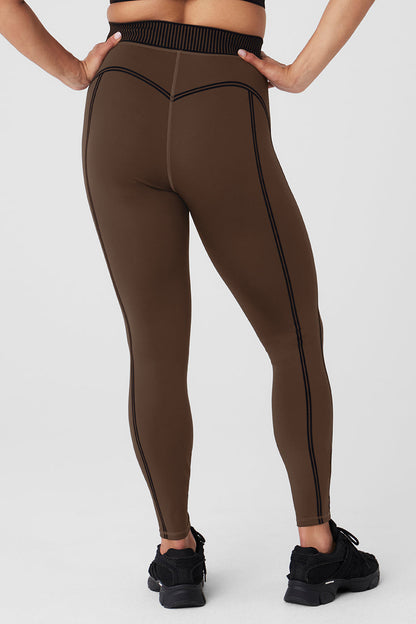 Airlift High-Waist 7/8 Line Up Legging - Espresso