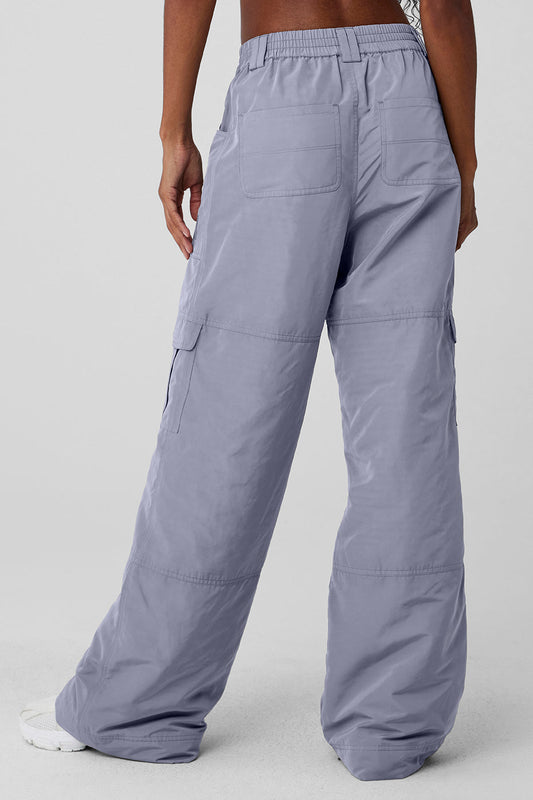 High-Waist Ski-Moto Puffer Pant - Fog