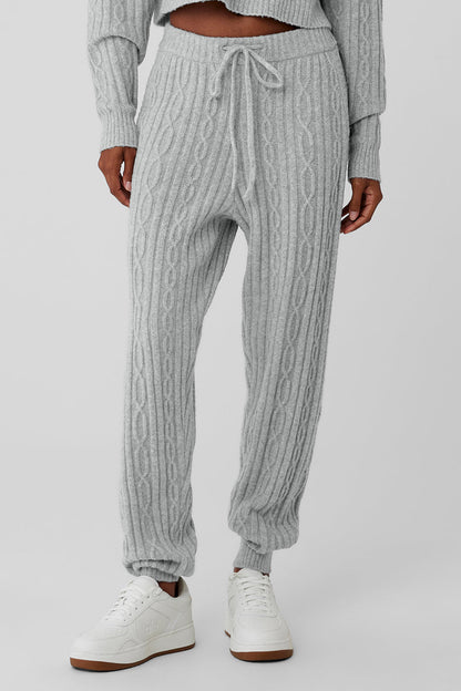 Cable Knit Winter Bliss Pant - Athletic Heather Grey