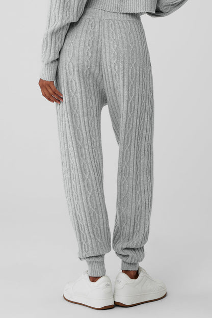 Cable Knit Winter Bliss Pant - Athletic Heather Grey