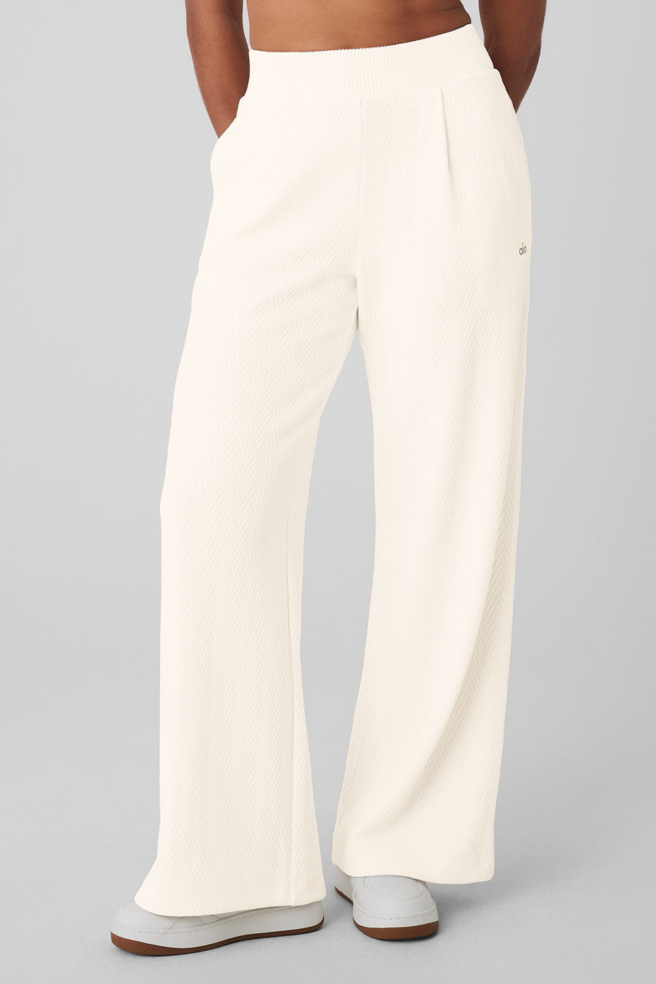 High-Waist Cozy Day Wide Leg Pant - Ivory