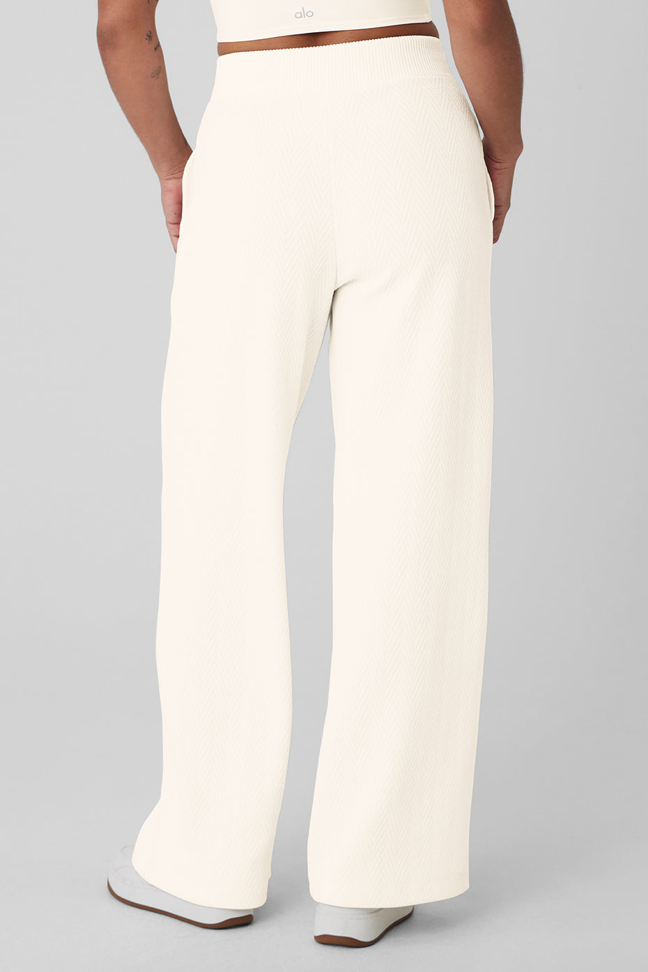 High-Waist Cozy Day Wide Leg Pant - Ivory