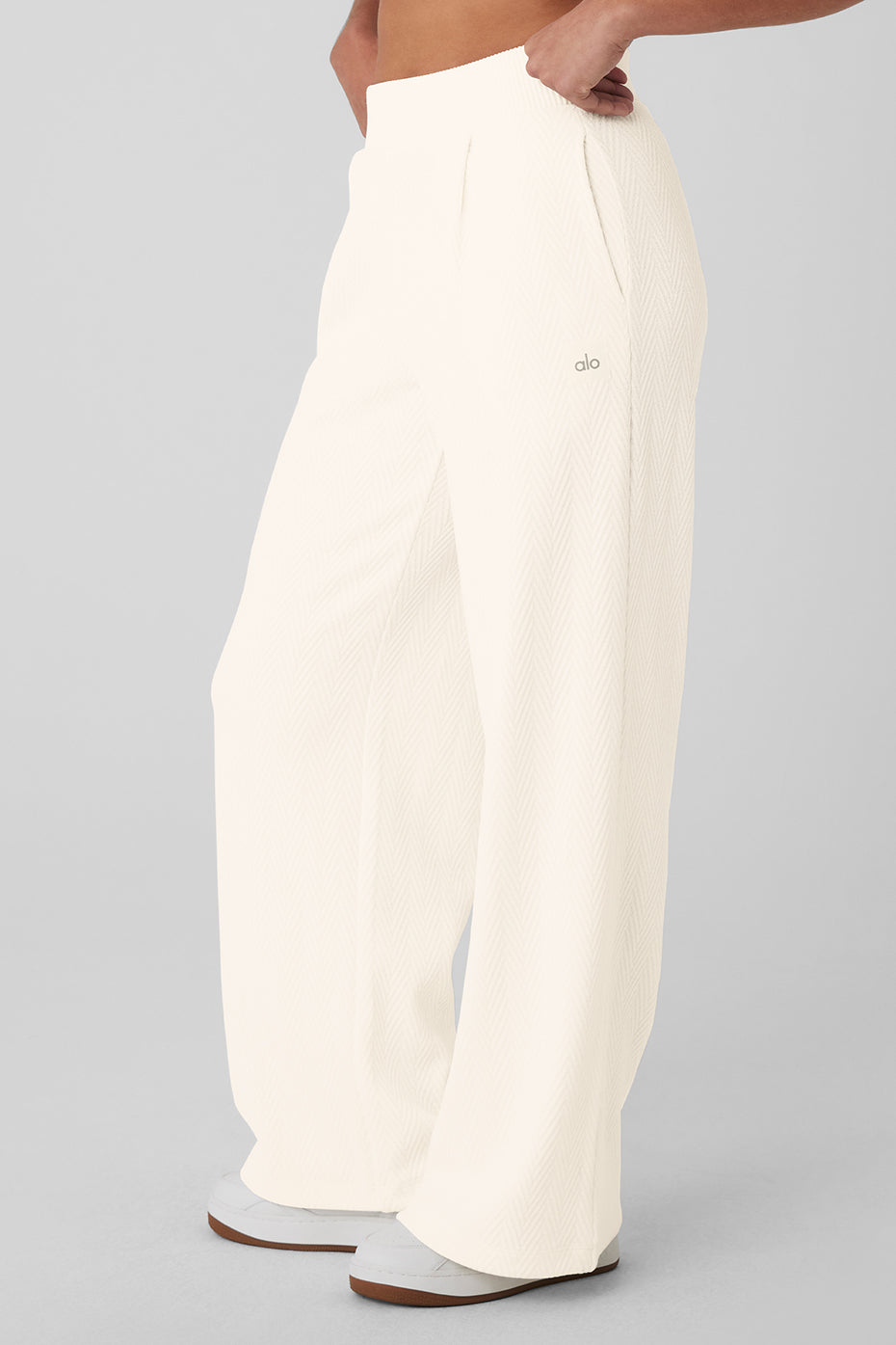 High-Waist Cozy Day Wide Leg Pant - Ivory
