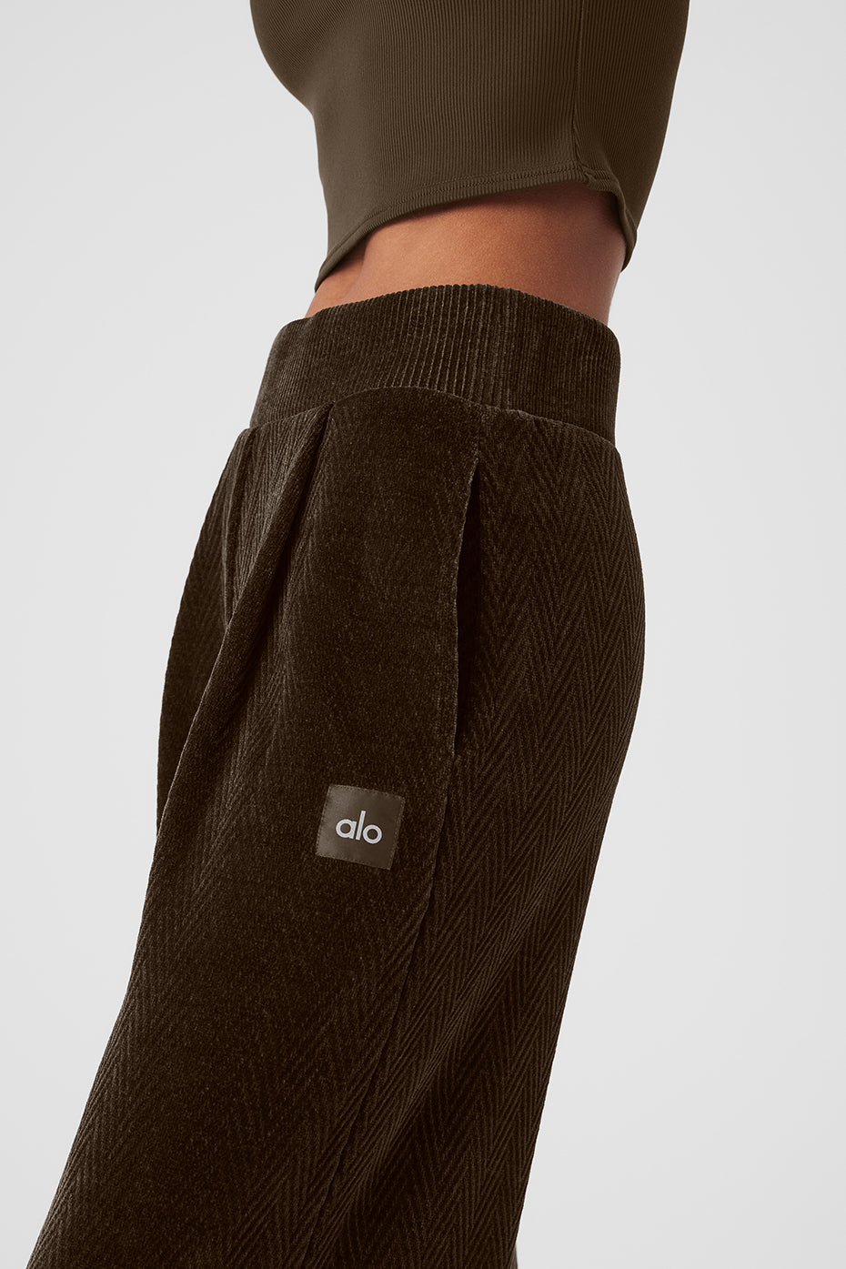 High-Waist Cozy Day Wide Leg Pant - Espresso