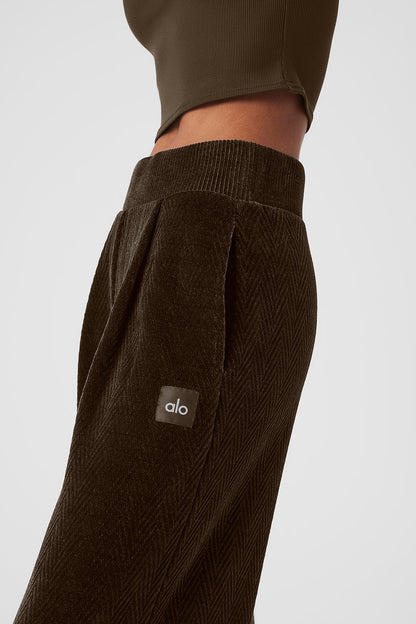 High-Waist Cozy Day Wide Leg Pant - Espresso