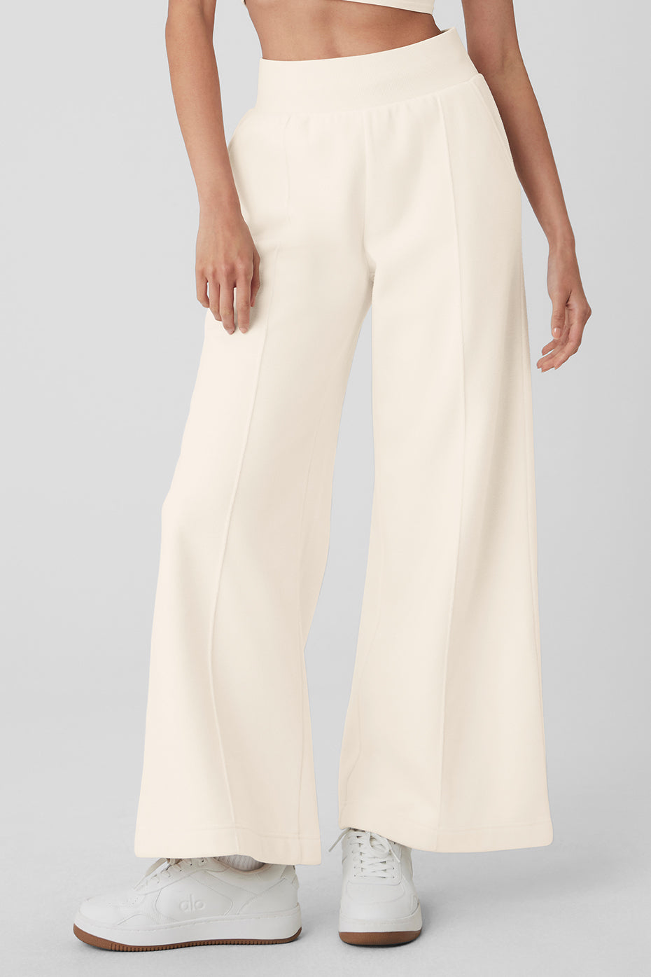 Polar Fleece High-Waist Snowdrift Wide Leg Pant - Ivory